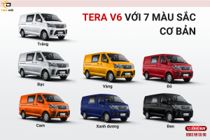 các phiên bản màu sắc của xe tải van tera V6 5 chỗ