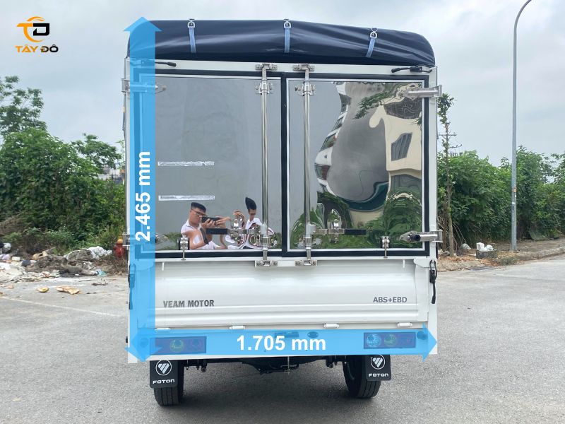 Kích thước thùng Veam Foton T25 thùng bạt